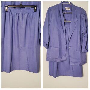 Alfred Dunner vintage suit, 14, periwinkle/lavender